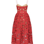 Abito midi ricamato con fiocco<BR/> PF25013M R SELF-PORTRAIT 