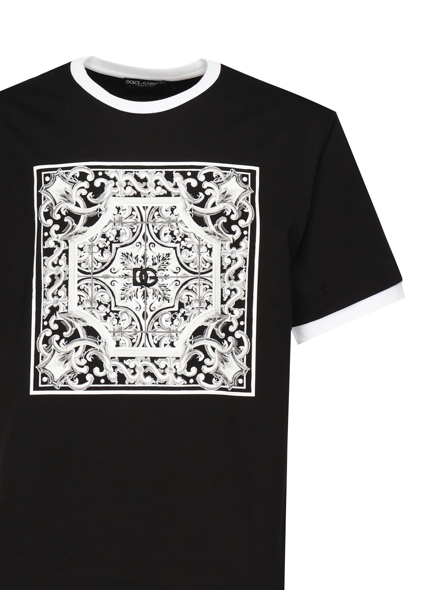 T-shirt con stampa e ricamo G8ST2Z G7O9TN0000 DOLCE & GABBANA 