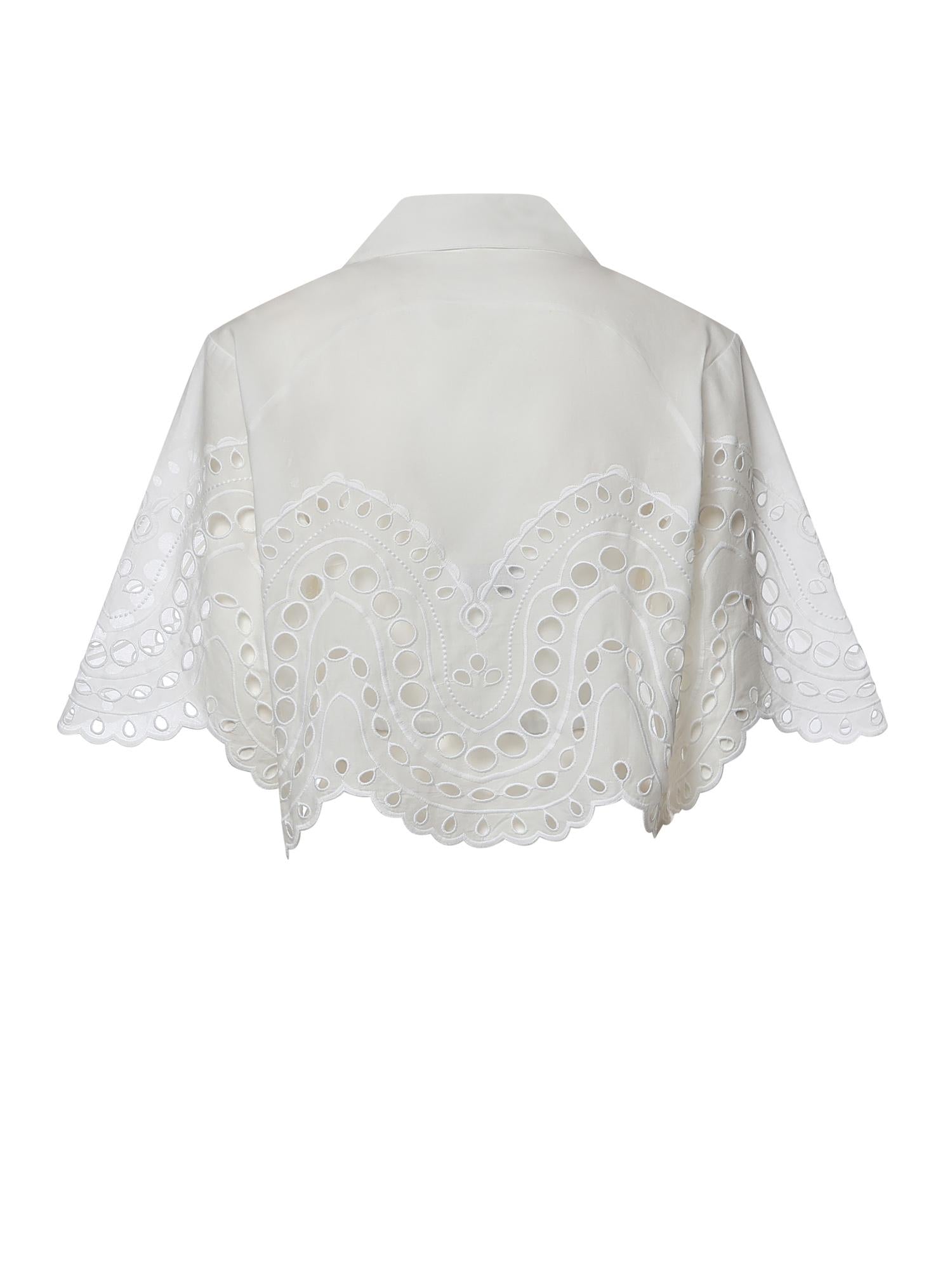 Camicia cropped Storm in cotone 263200 WHITE CHARO RUIZ 