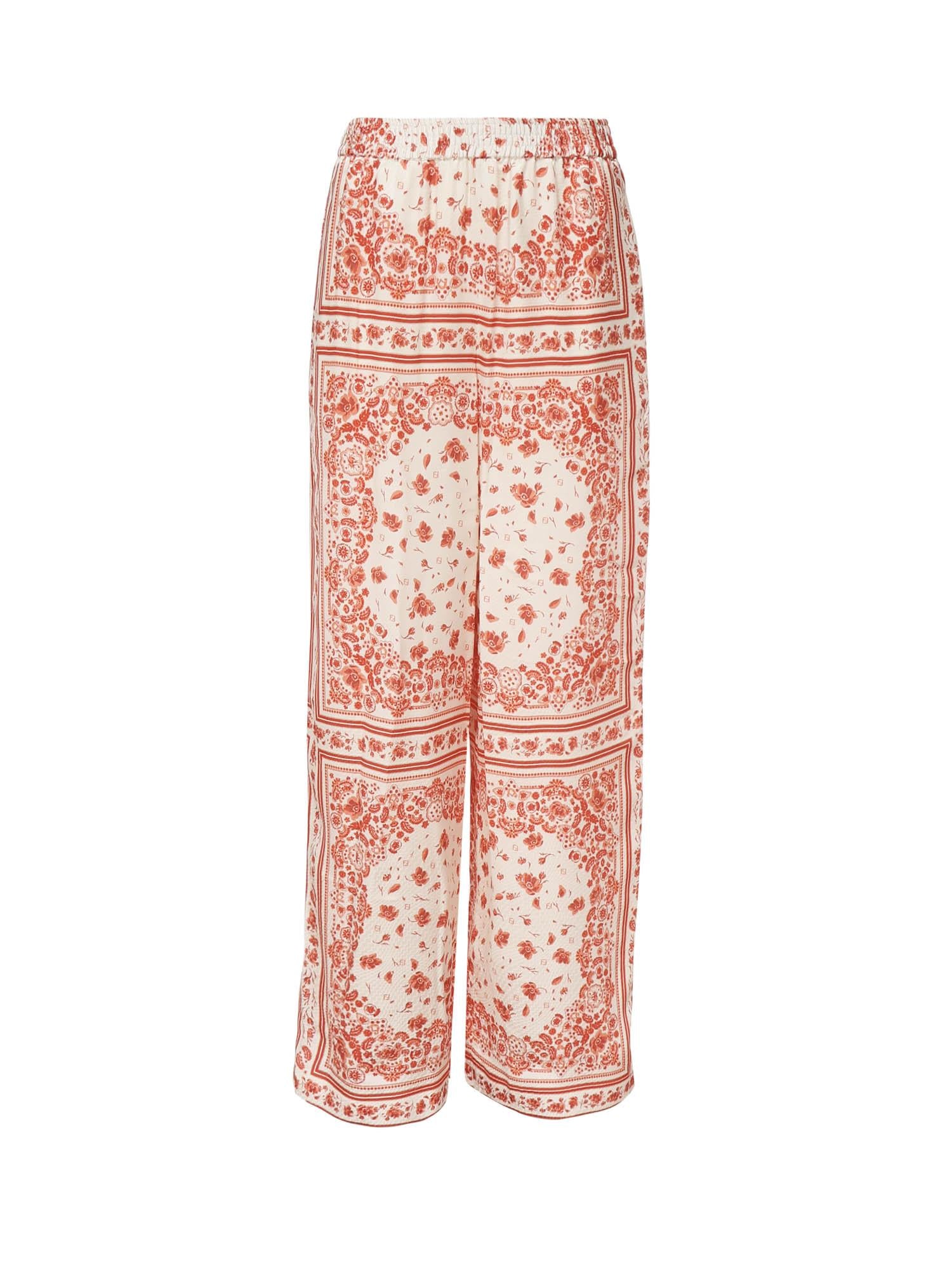 Pantaloni in seta con stampa FR6494 AVA1F0D4T FENDI 