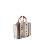 Woody bag piccola in tela di lino CHC22AS397I26 90U CHLOÉ 