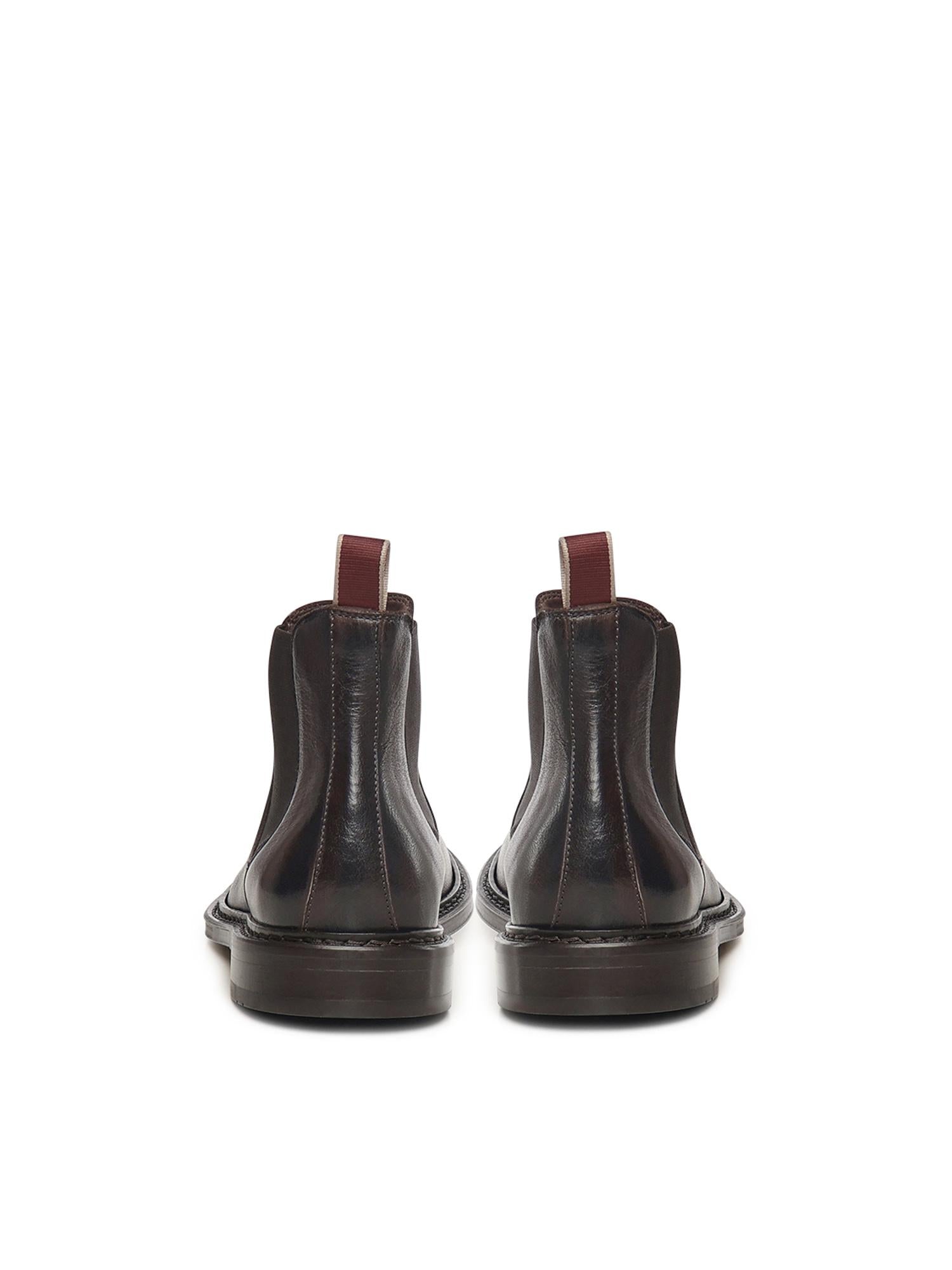 Stivaletto Chelsea in pelle U1200 CHOCOLAT STURLINI 