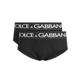 Set di due slip in cotone stretch con logo a contrasto M9D69J ONN97N0000 DOLCE & GABBANA 