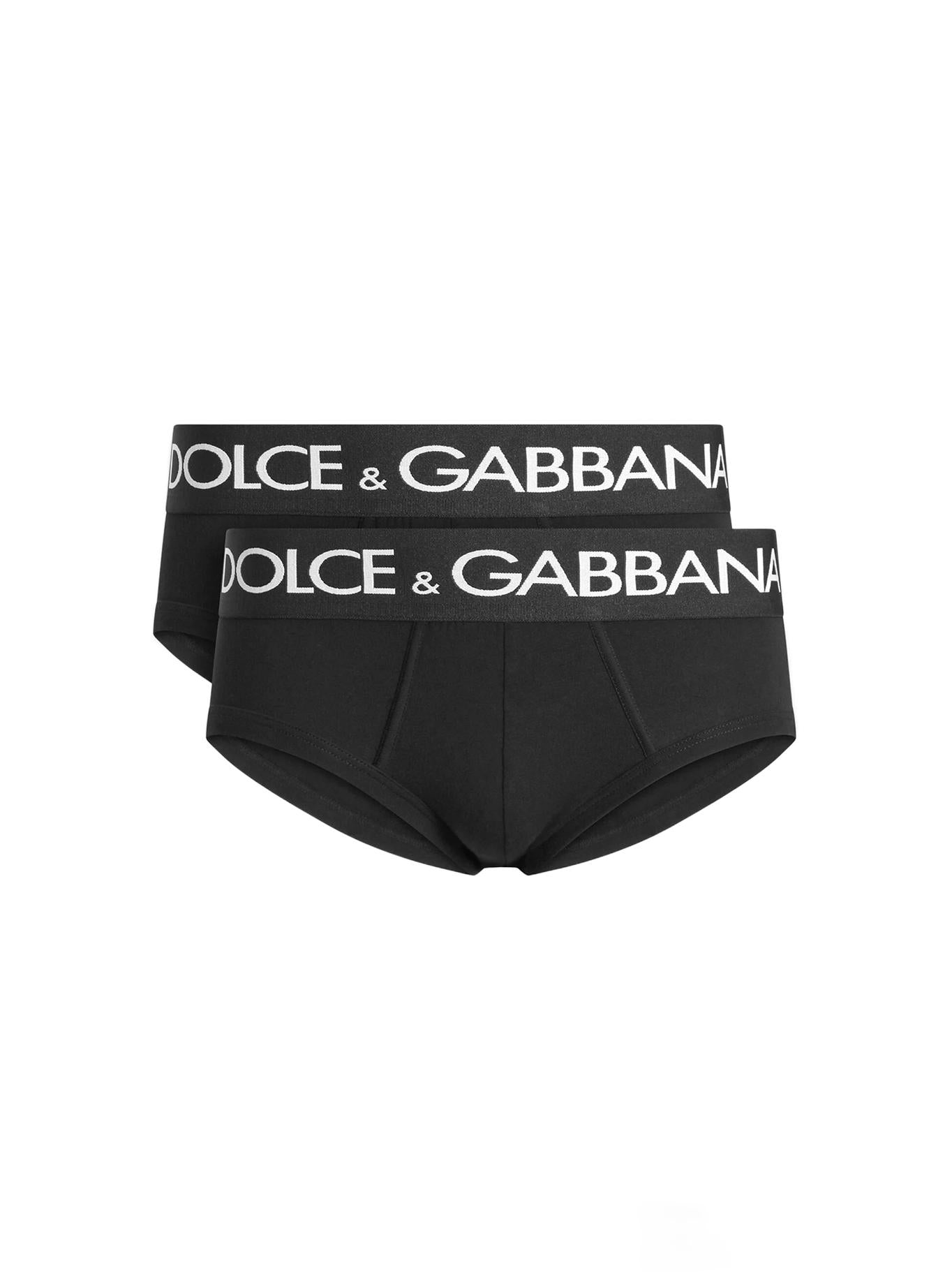 Set di due slip in cotone stretch con logo a contrasto M9D69J ONN97N0000 DOLCE & GABBANA 