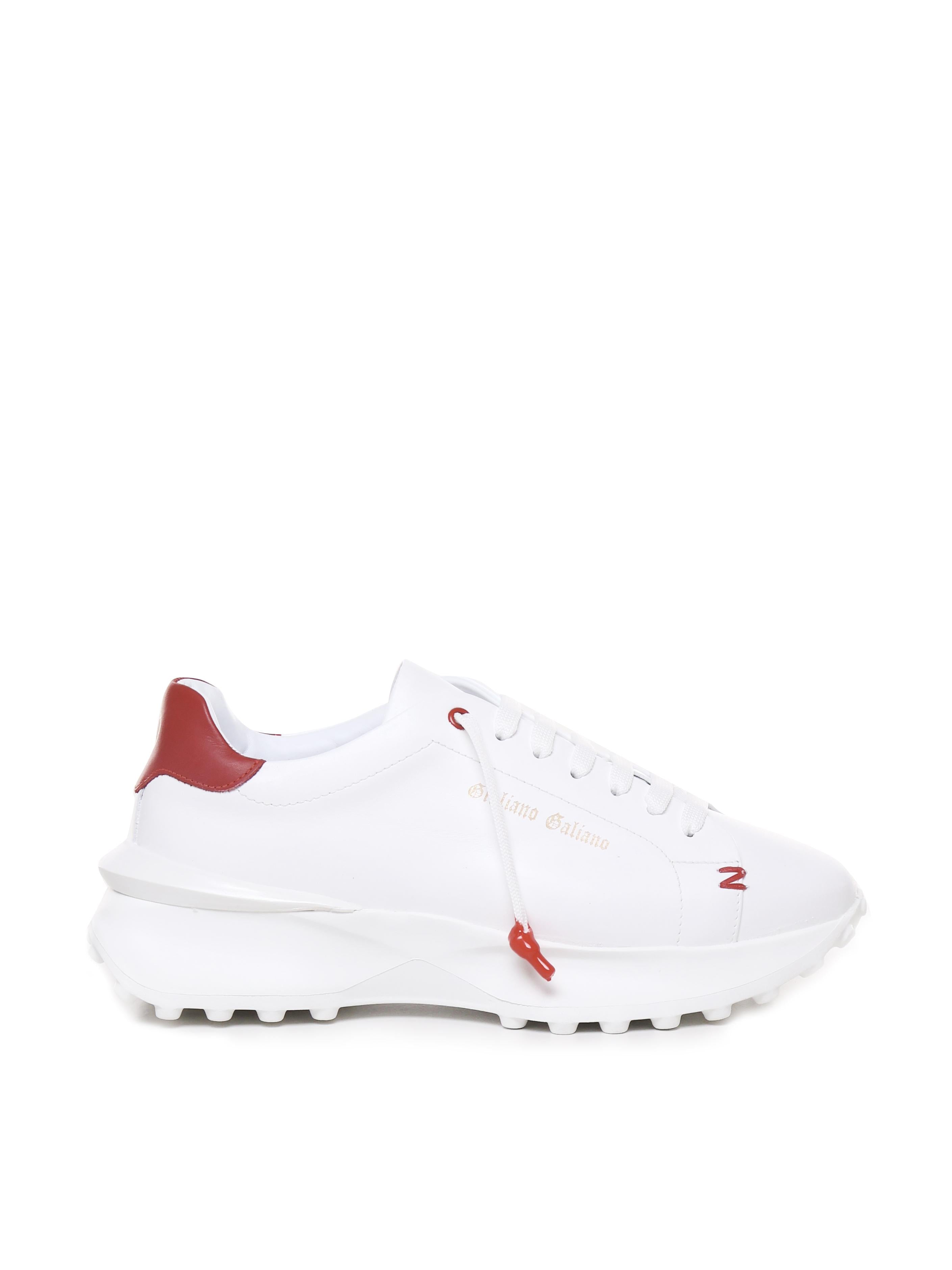 Sneakers raptor 1 in pelle RAPTOR1 NAPPAWHITE/RED GIULIANO GALIANO 