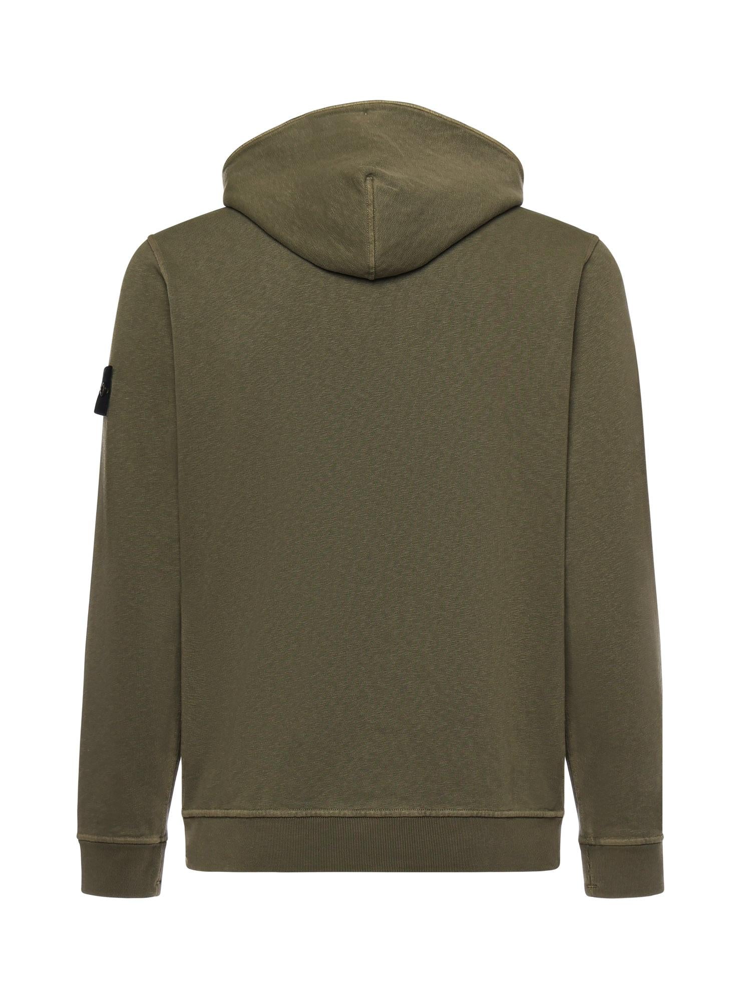 Felpa con cappuccio in cotone malfilé L1S156100031 S0060V0141 STONE ISLAND 