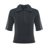 Maglia stile polo con perle 105484 A2QZX34 PINKO 