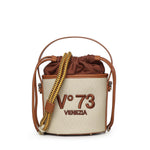 Secchiello con logo 73BS9MU03 RESPONSIBLE 73OFF WHITE/CUOIO V° 73 