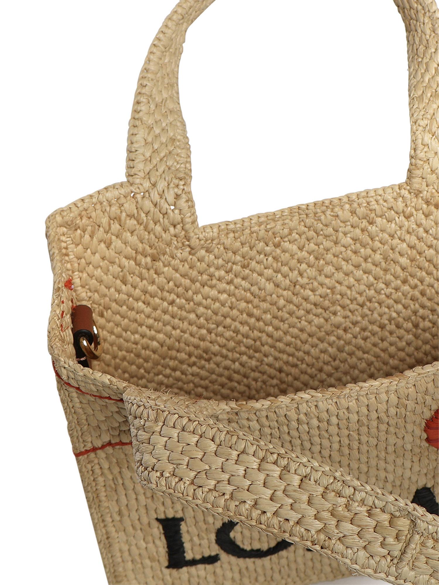 Borsa tote LOEWE Font mini in rafia ALF1V46X15 2515 LOEWE 