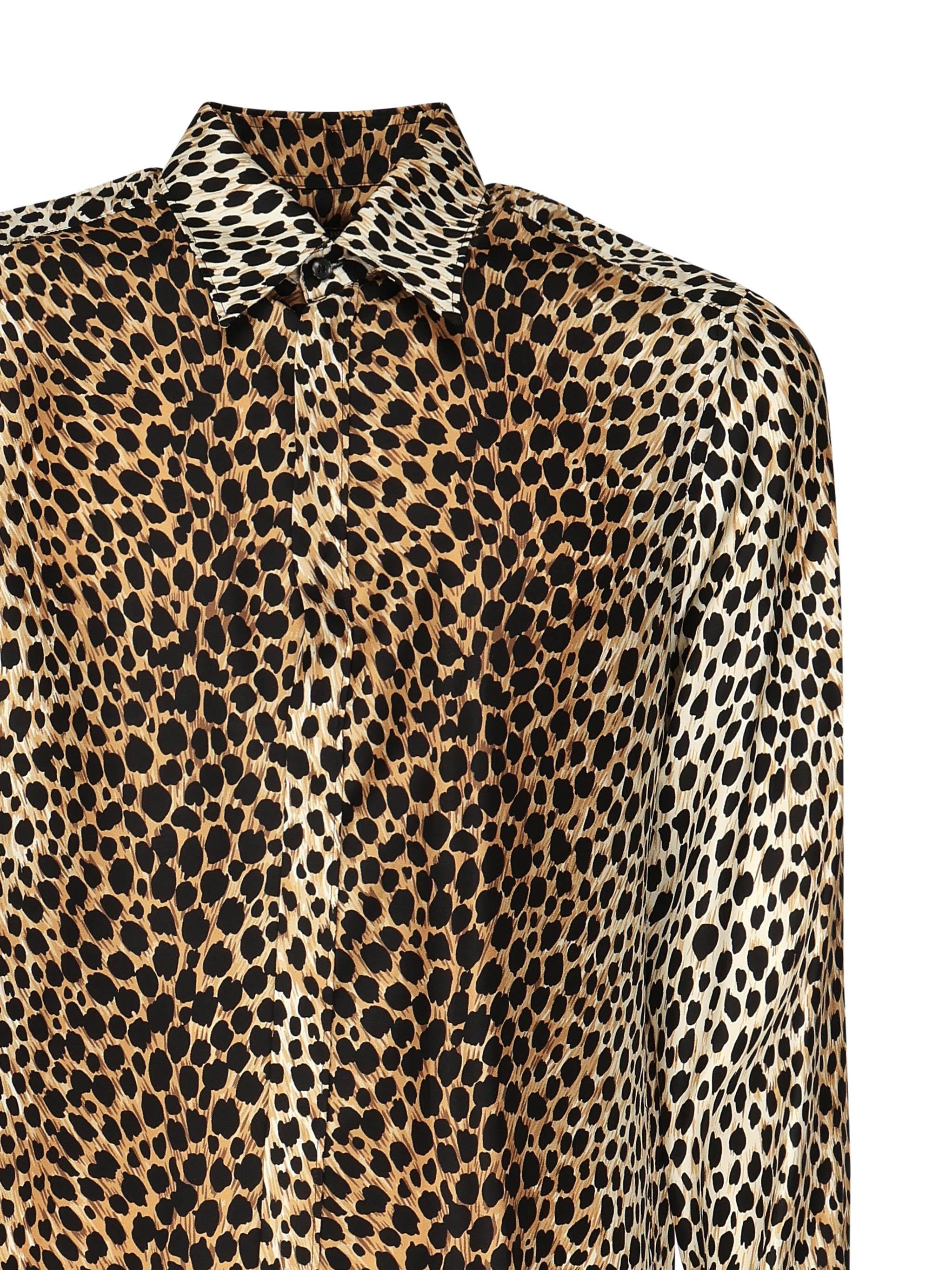 Camicia in twill di seta stampa Ocelot G5JL8T IS1NFHHL7N DOLCE & GABBANA 