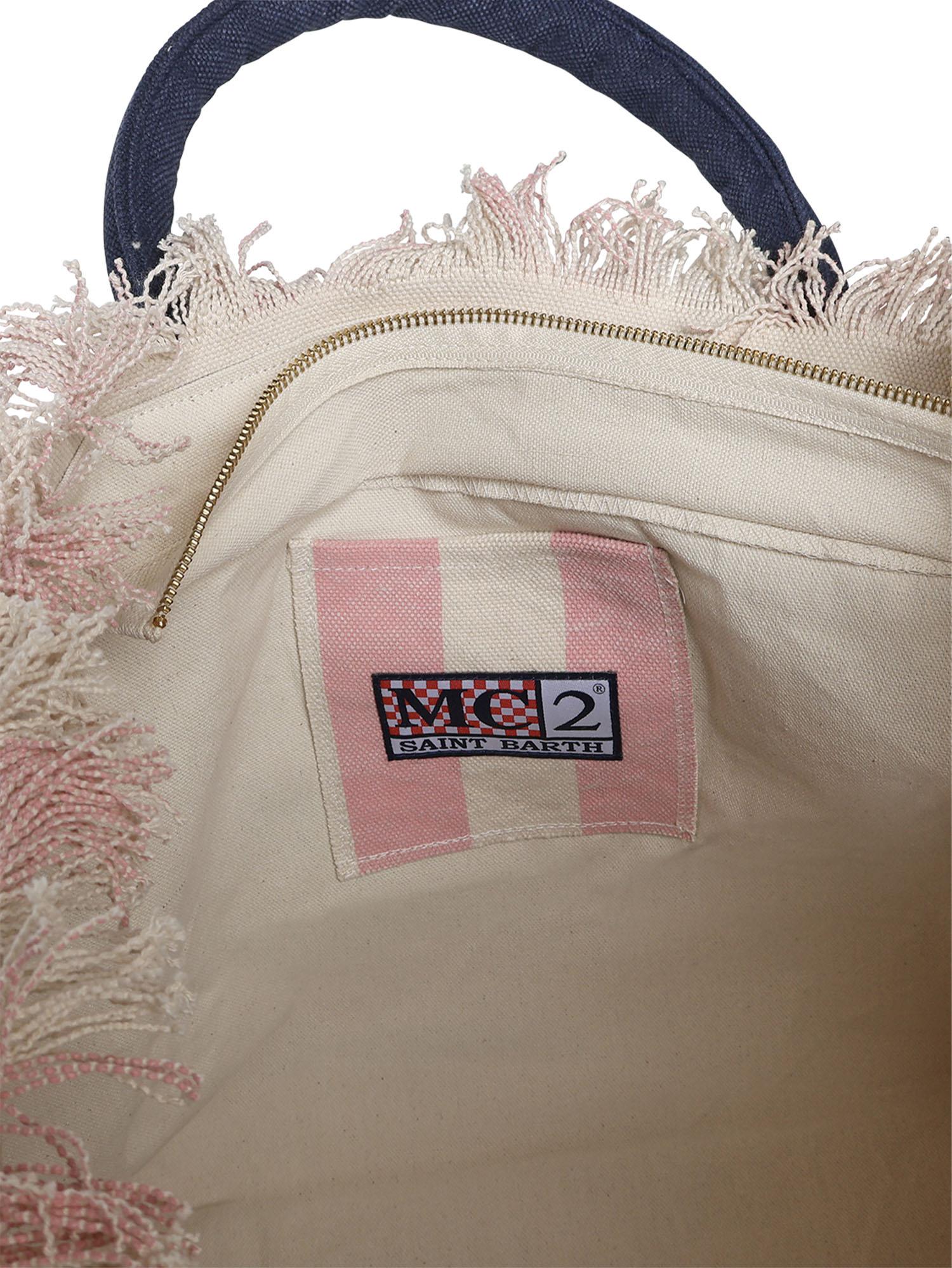 Borsa Vanity regular in canvas a righe VANI001 02626L MC2 SAINT BARTH 