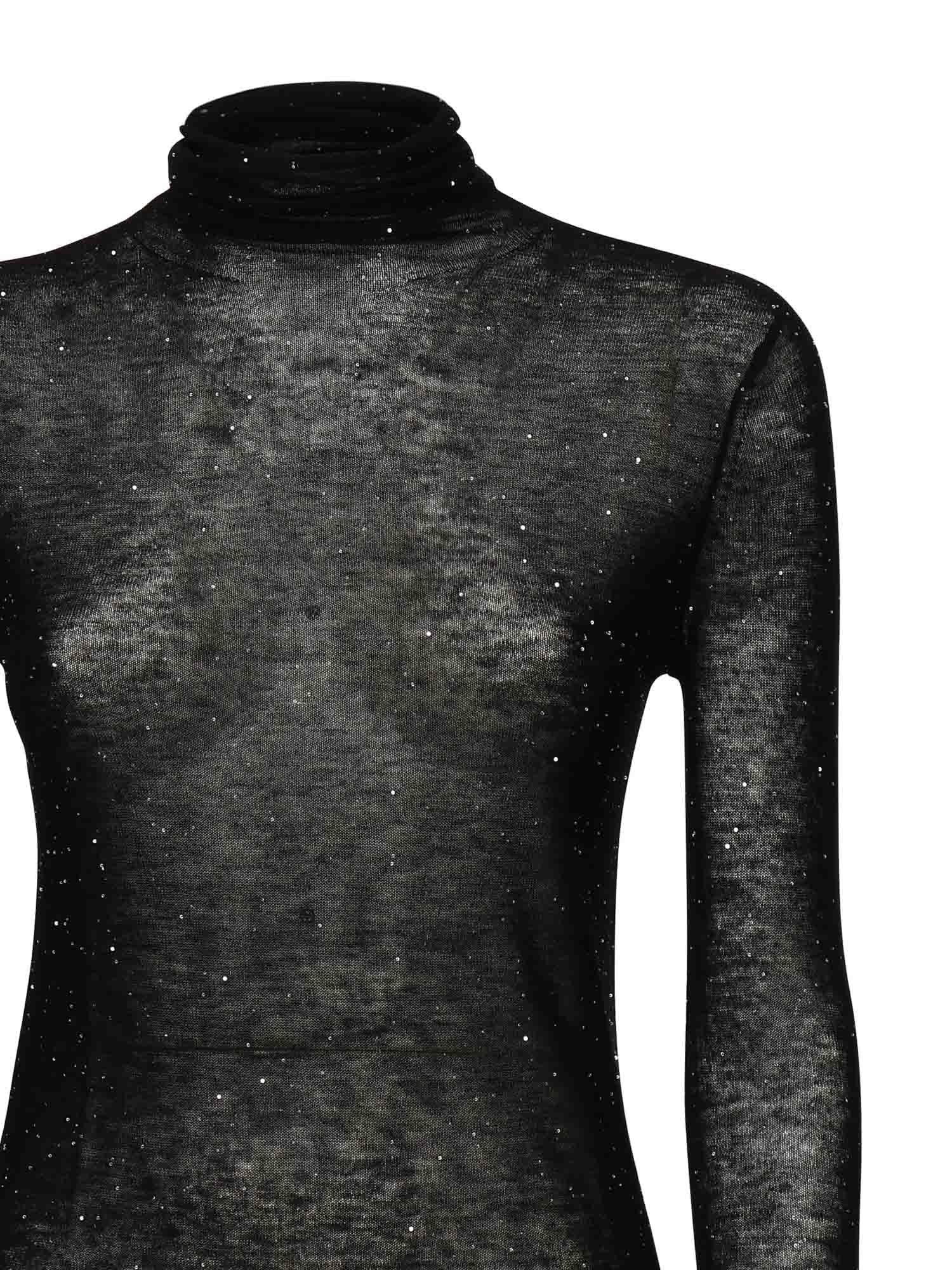 Maglia in lana con micro paillettes 105821 A2PMZ99 PINKO 