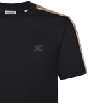 T-shirt in cotone con finiture Check 8106248 A1189 BURBERRY 