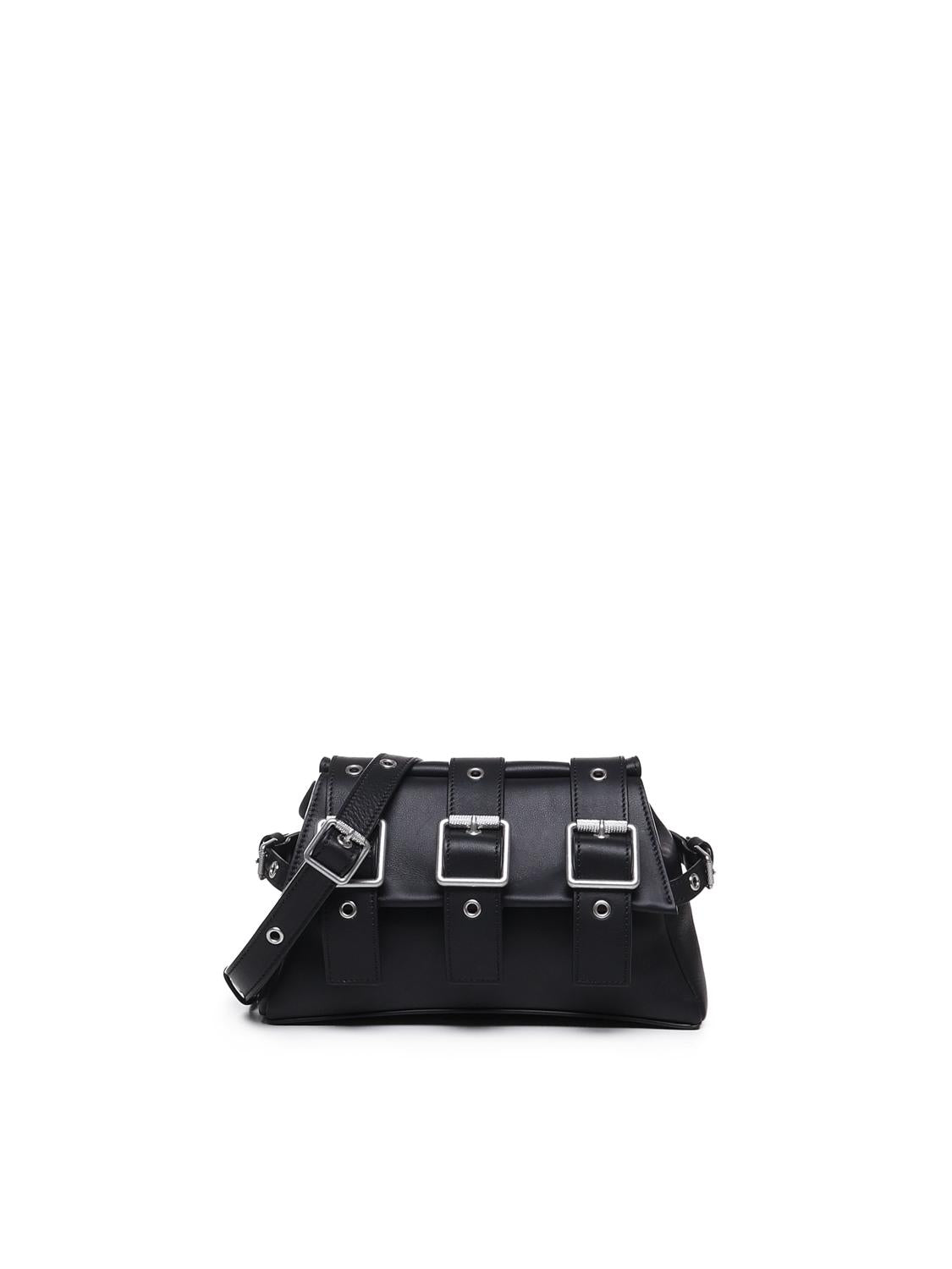 Borsa a tracolla y2k008 in pelle bovina FBBP70008NAP -NERO/NICKEL BIASIA 