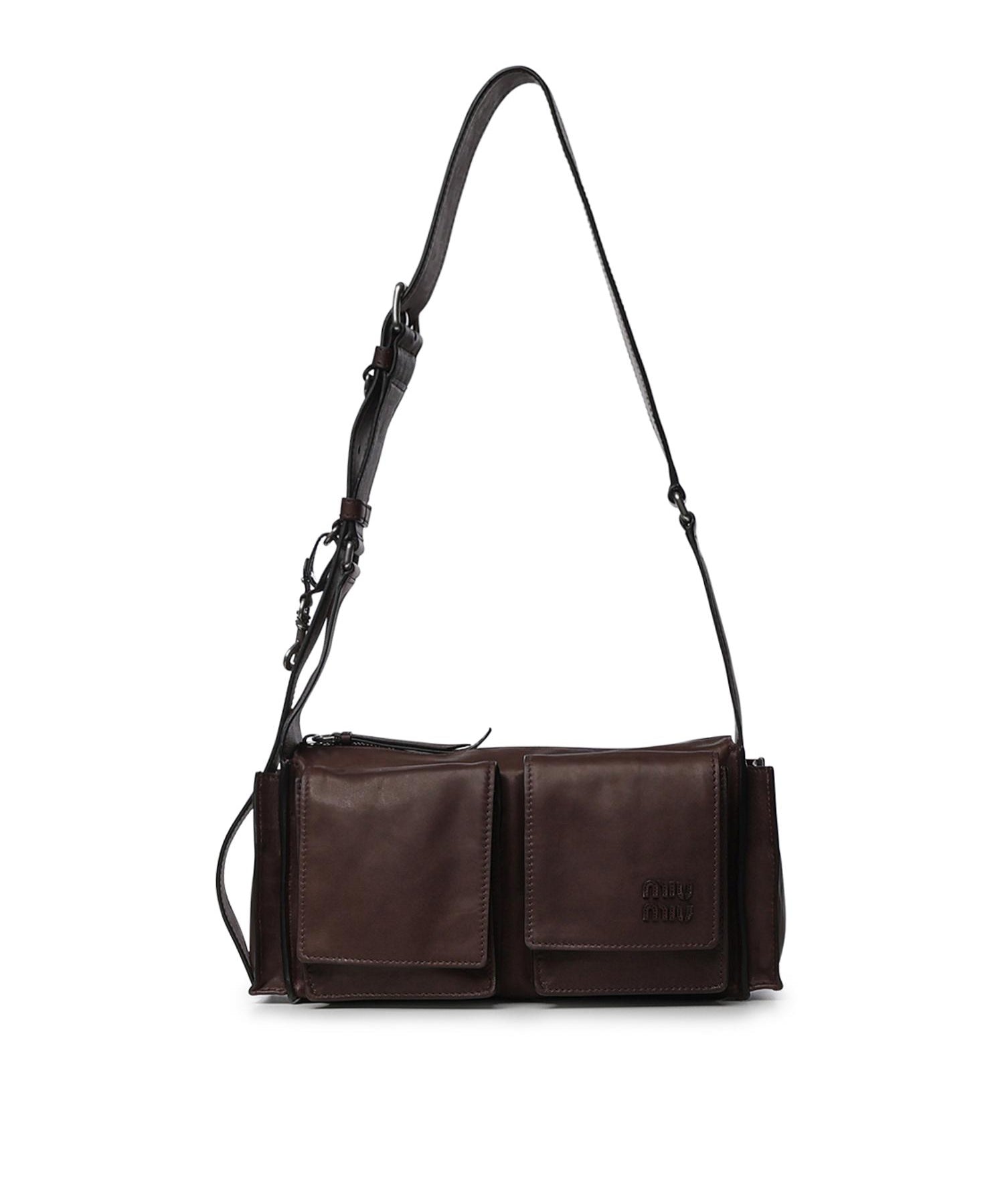 Borsa a tracolla Utilitaire in nappa 5BC205 2G7QF0038 MIU MIU 