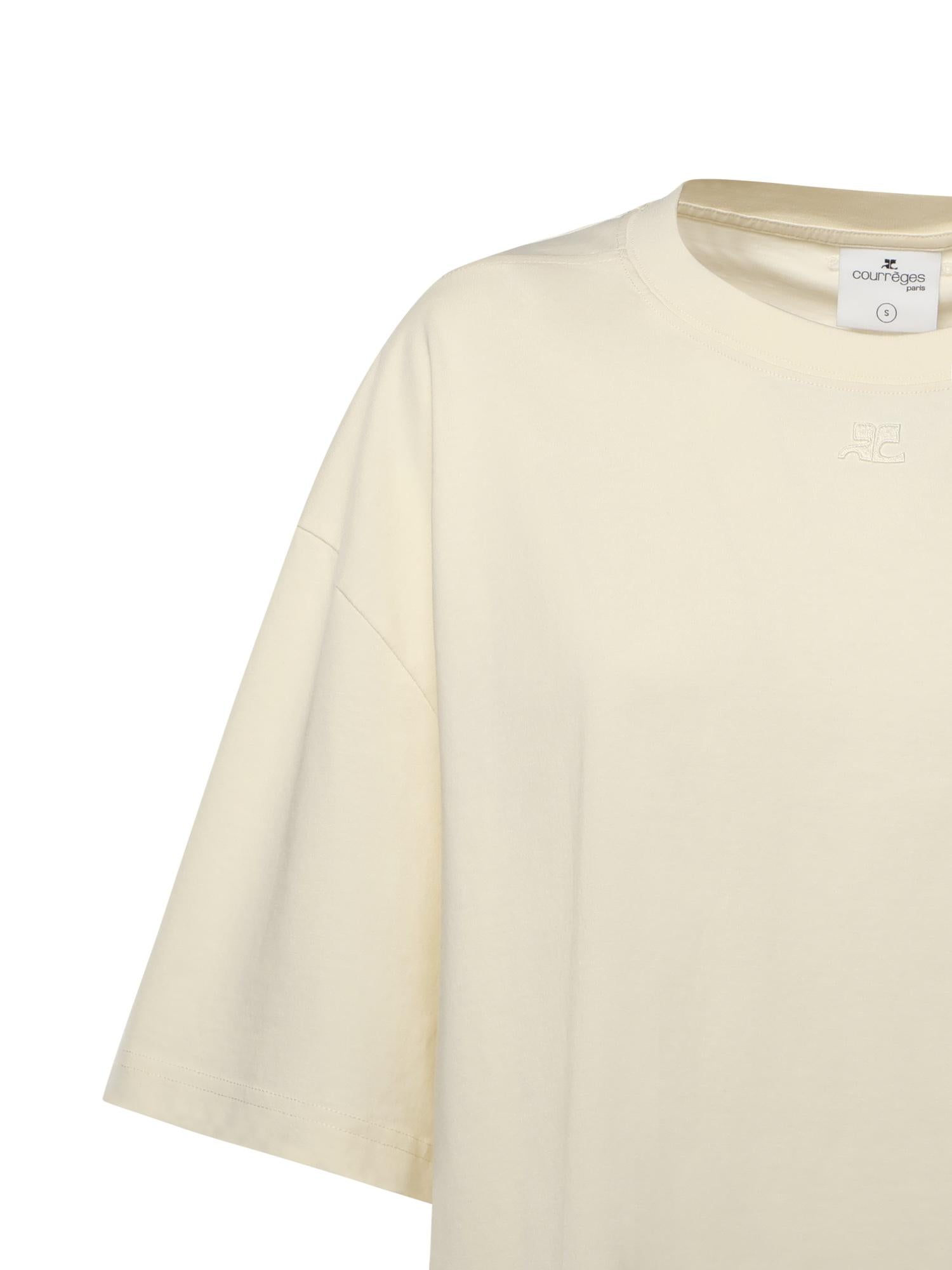 T-shirt in cotone con logo 126JTS237JS0233 0018 COURREGES 