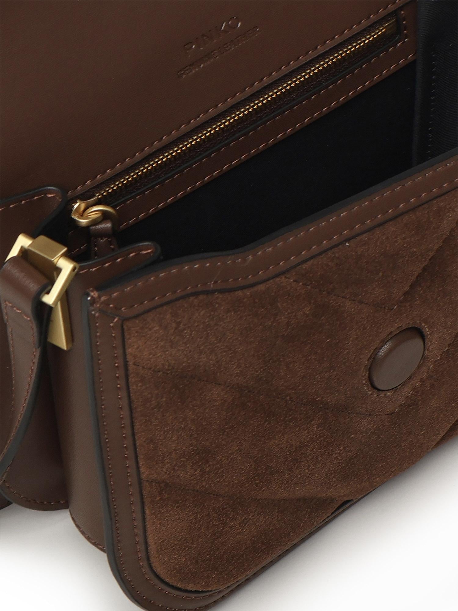 Borsa a spalla piccola Mini Love Bag Box in pelle scamosciata<BR/> 104297 A2JHL74V PINKO 