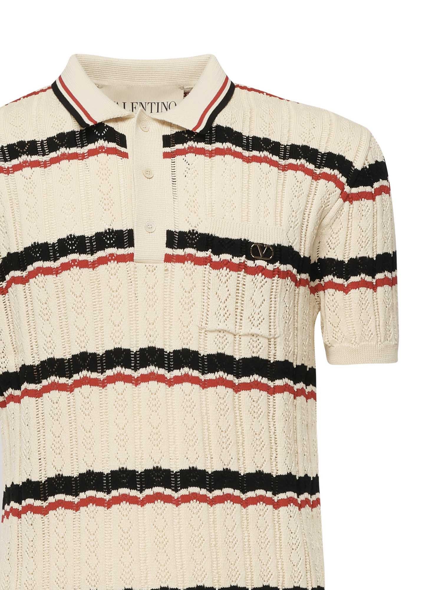 Polo VLogo in cotone a righe 7V3KP03X B0SBK6 VALENTINO GARAVANI 