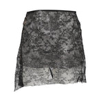 Gonna in seta FW22-019.01 FLORACrystal-Black NUE' 