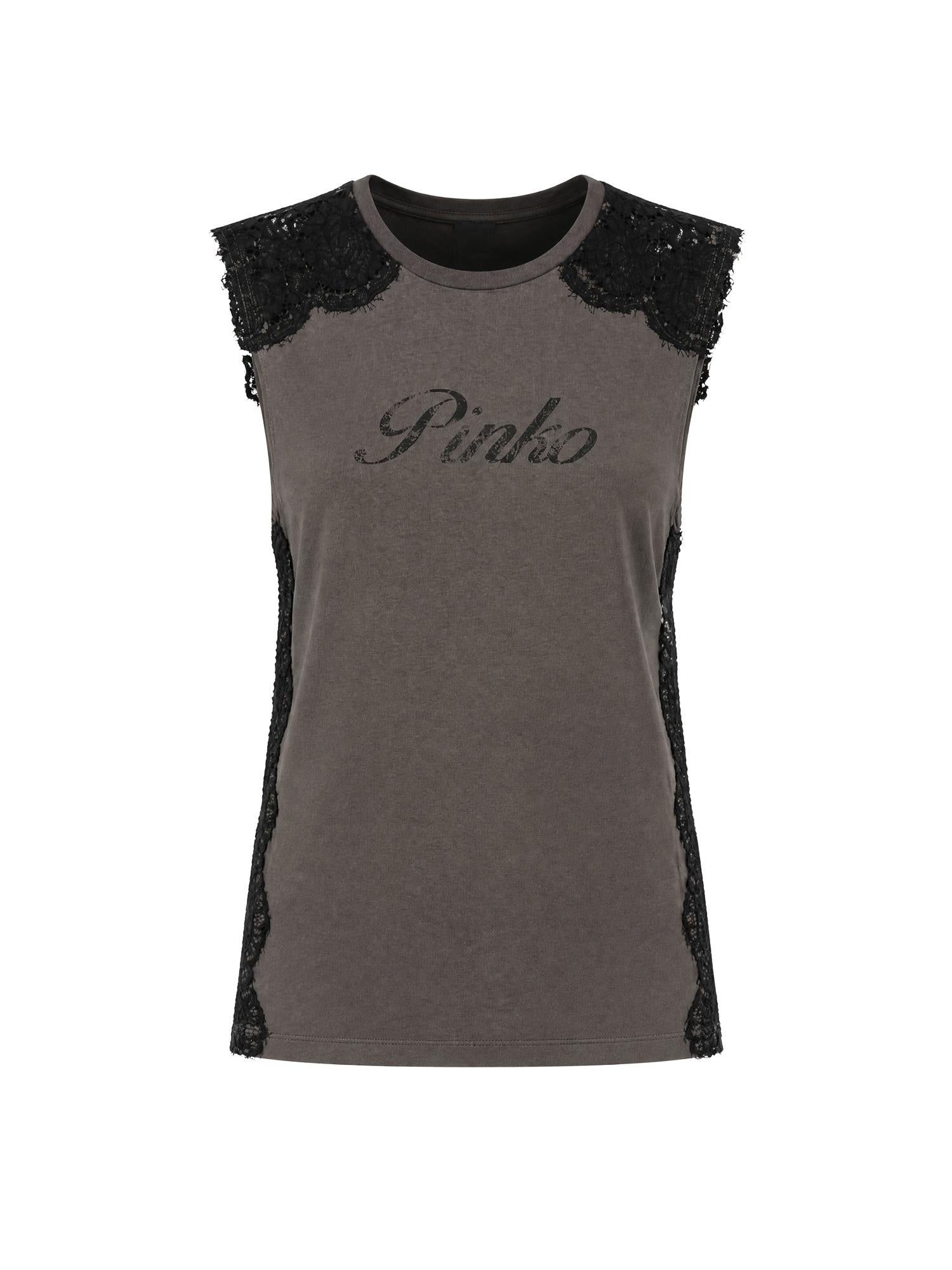 Canotta in jersey con logo 106562 A383L64 PINKO 