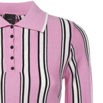 Maglia stile polo a righe 105809 A2UON3Z PINKO 