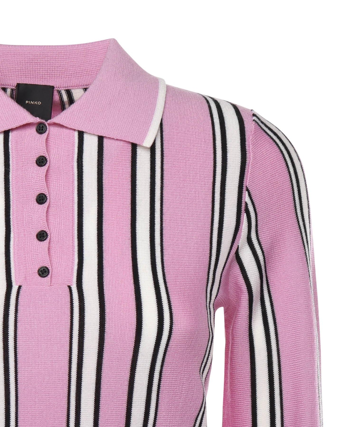 Maglia stile polo a righe 105809 A2UON3Z PINKO 