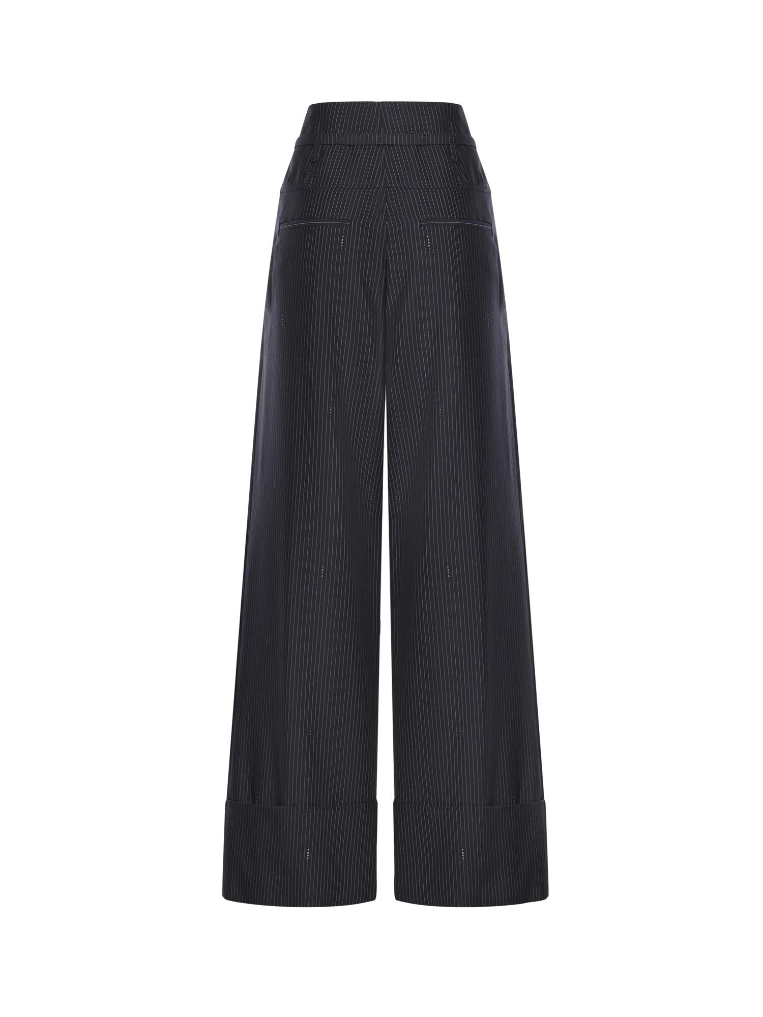 Pantaloni in lana gessata FR6673 AW7IF0QG3 FENDI 