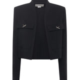 Giacca cropped in cady con dettaglio gioiello a X 79AAQ516 N0356899 GENNY 