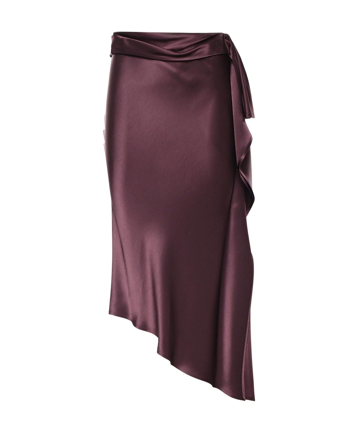 Gonna longuette asimmetrica in satin 106638 A1Y5R57 PINKO 