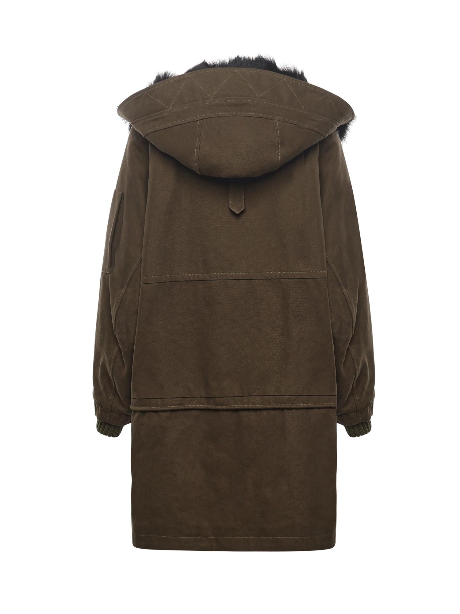 Piumino lungo con finiture in pelliccia F9U05Z FU6YDV0531 DOLCE & GABBANA 