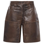 Shorts in pelle con stampa coccodrillo FOSS26SH01323 6322 FOUND 