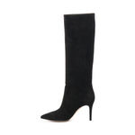 Stivali in camoscio G80626 85RICC45NERO GIANVITO ROSSI 