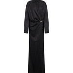 Abito lungo chemisier in fresco di lana gessato DA570 ES0080D999 DONDUP 