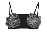 Reggiseno con rose gioiello ricamate 106622 A31PZ99 PINKO 