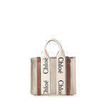 Tote bag piccola Woody in lino CHC22AS397I26 90U CHLOÉ 