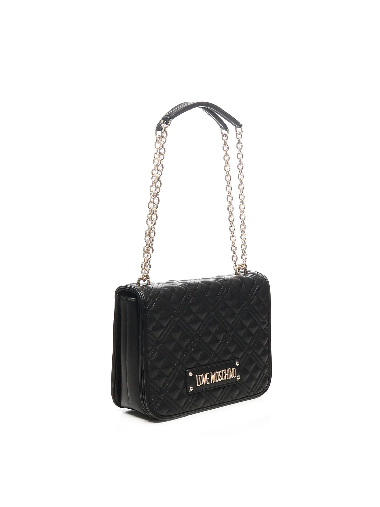 Borsa a spalla trapuntata con logo<BR/> JC4000PP1LLA0 00A LOVE MOSCHINO 