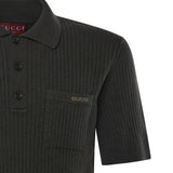Polo in maglia di lana e cashmere a coste 833503 XKEYU3026 GUCCI 