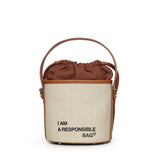 Secchiello con logo 73BS9MU03 RESPONSIBLE 73OFF WHITE/CUOIO V° 73 