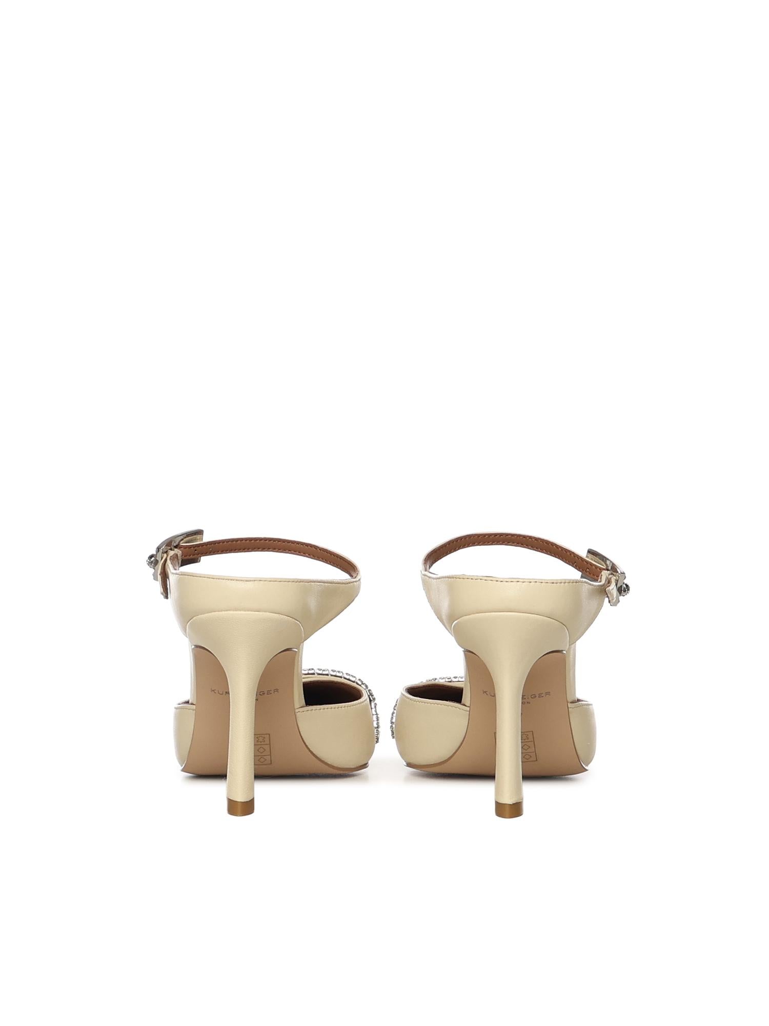 Mule in pelle con cristalli 5394042109 CREAM KURT GEIGER 