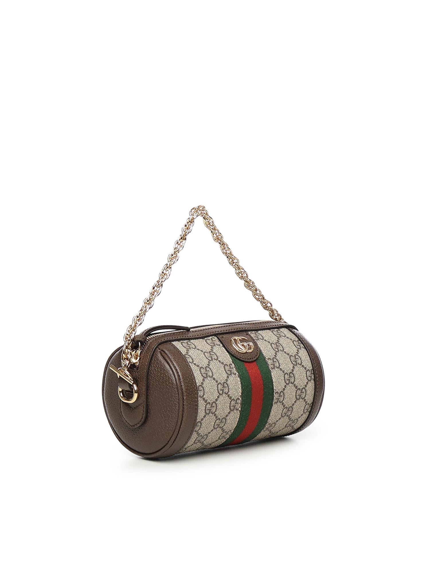 Borsa a cilindro Ophidia mini in tessuto GG 795208 96IWG8745 GUCCI 
