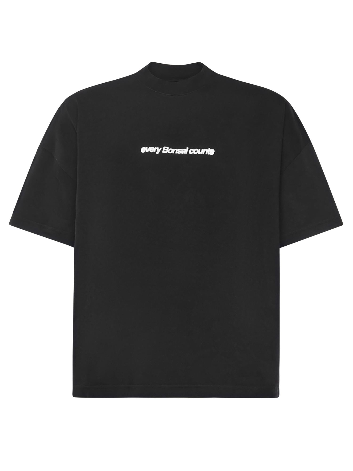 T-shirt in cotone con stampa TS002003 BLK BONSAI 