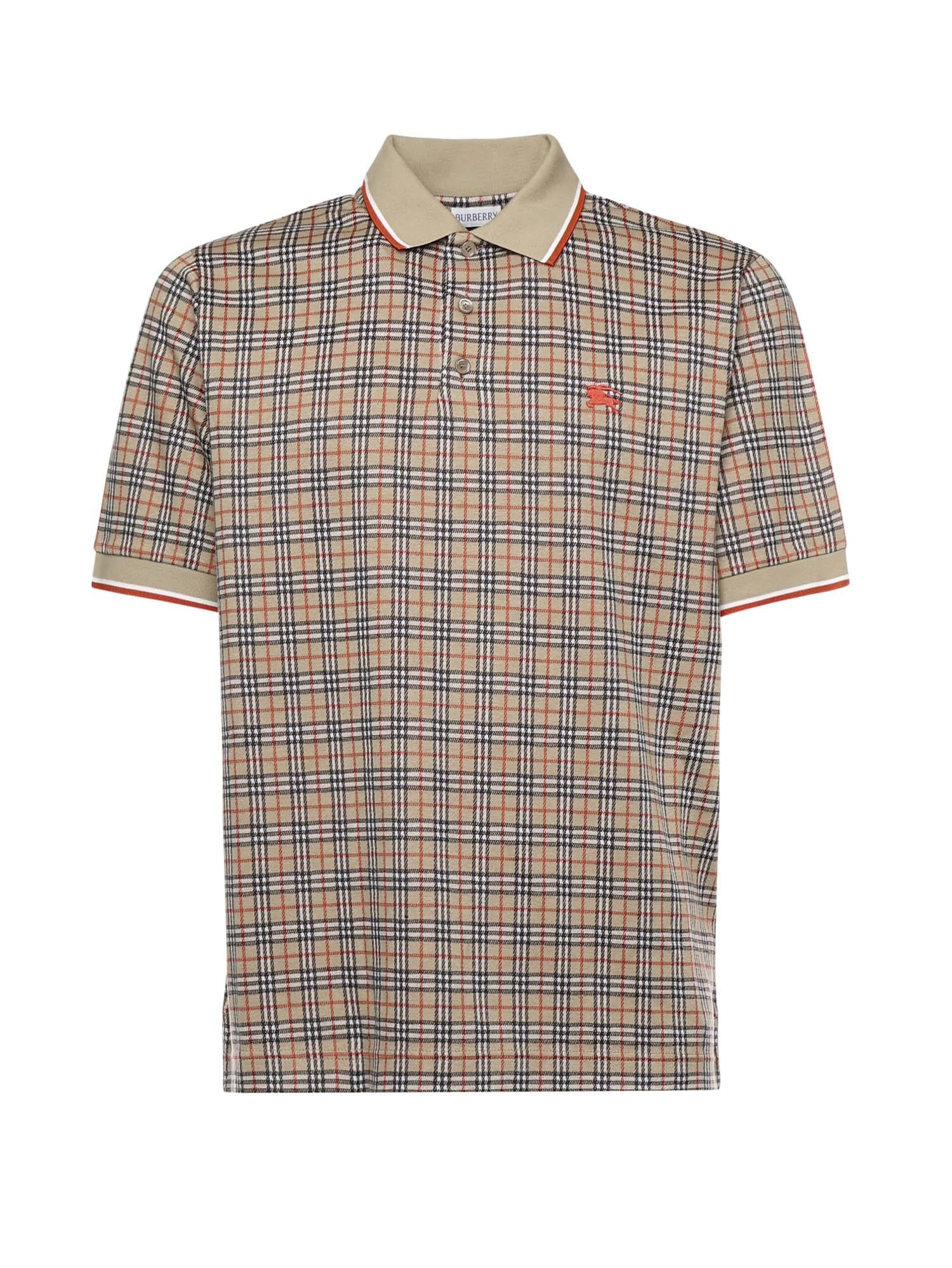 Polo in misto cotone Check 8119561 B9368 BURBERRY 