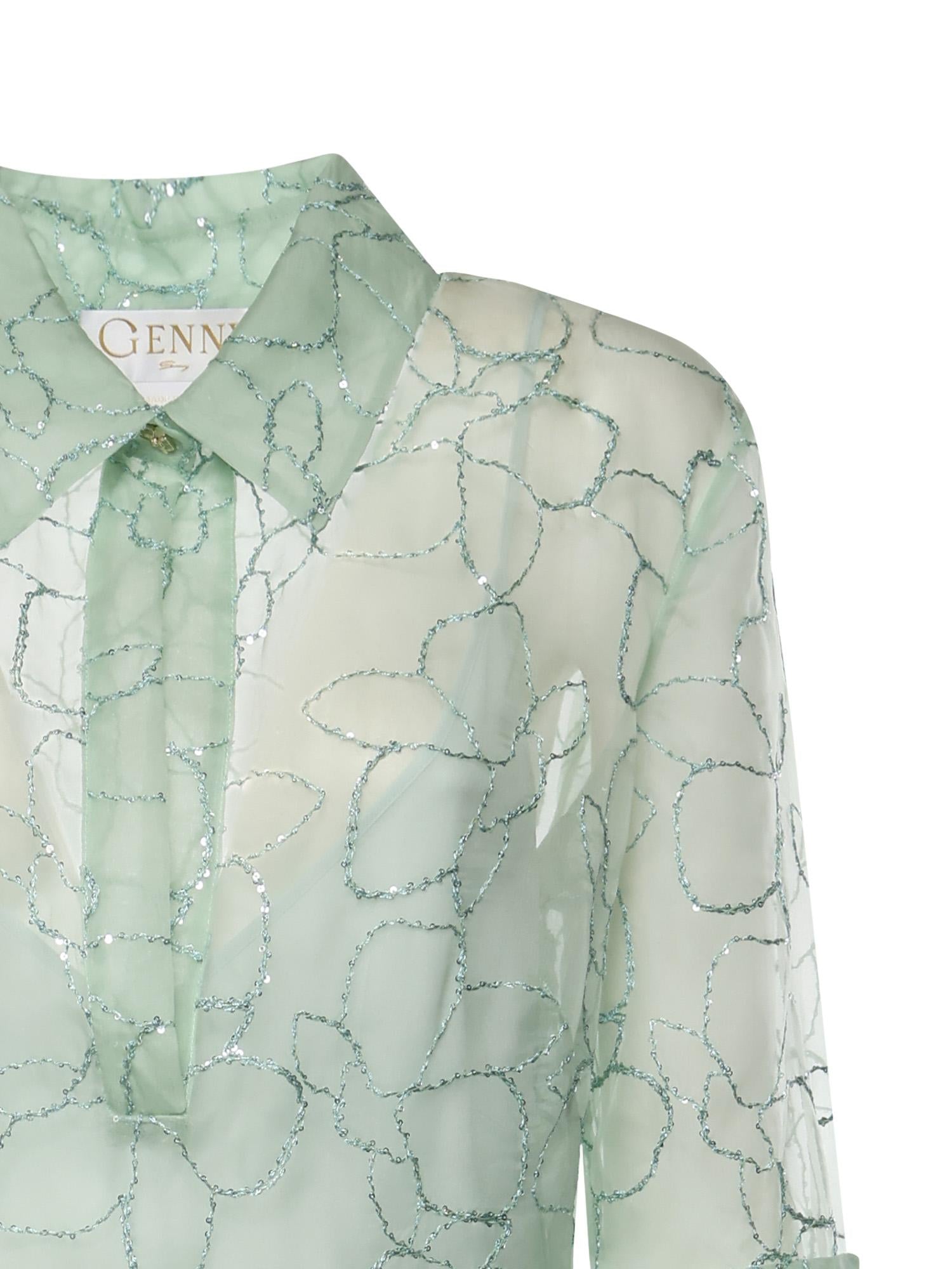 Abito in organza seta con ricamo orchidee 80AAO42F NR018197 GENNY 