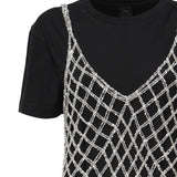 Abito t-shirt con paillettes 105144 A2LTZ99 PINKO 