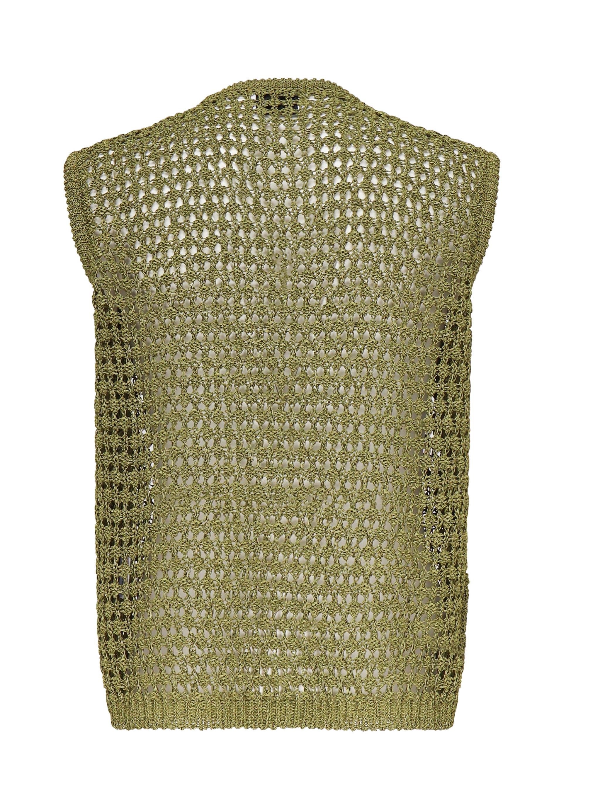 Gilet in maglia traforata KN006 GRN BONSAI 