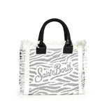Borsa Vanity in canvas con stampa zebrata e strass VANI001 00271L MC2 SAINT BARTH 