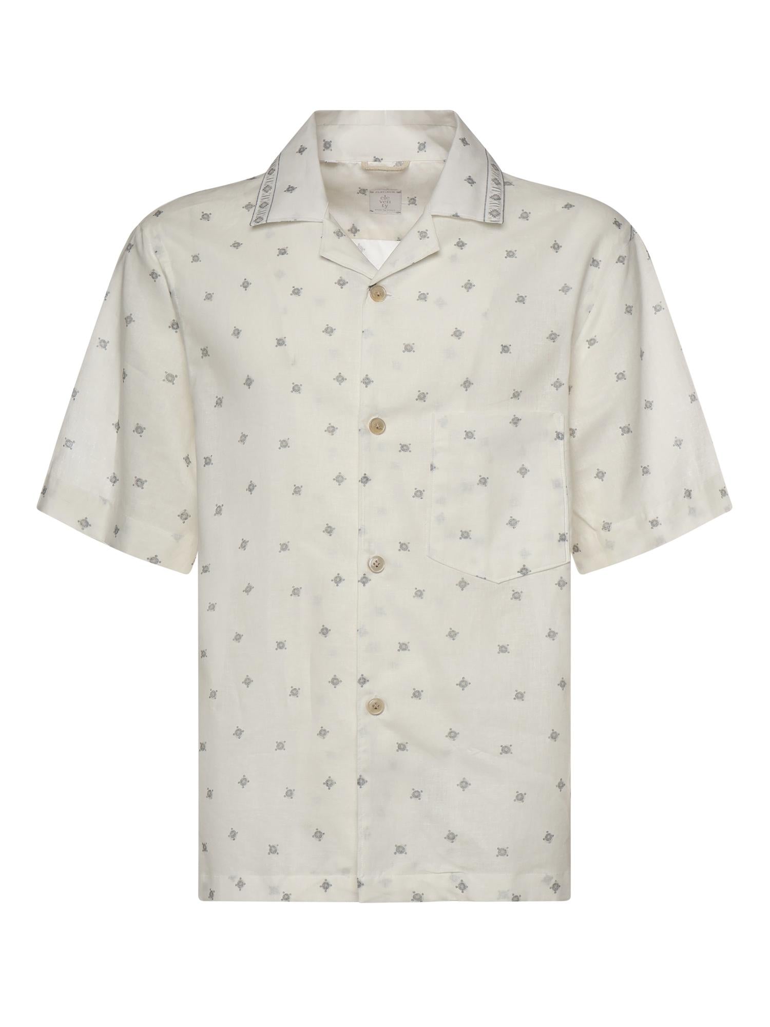 Camicia da bowling in lino e cotone M75CAMK09TES0M217 01 ELEVENTY 