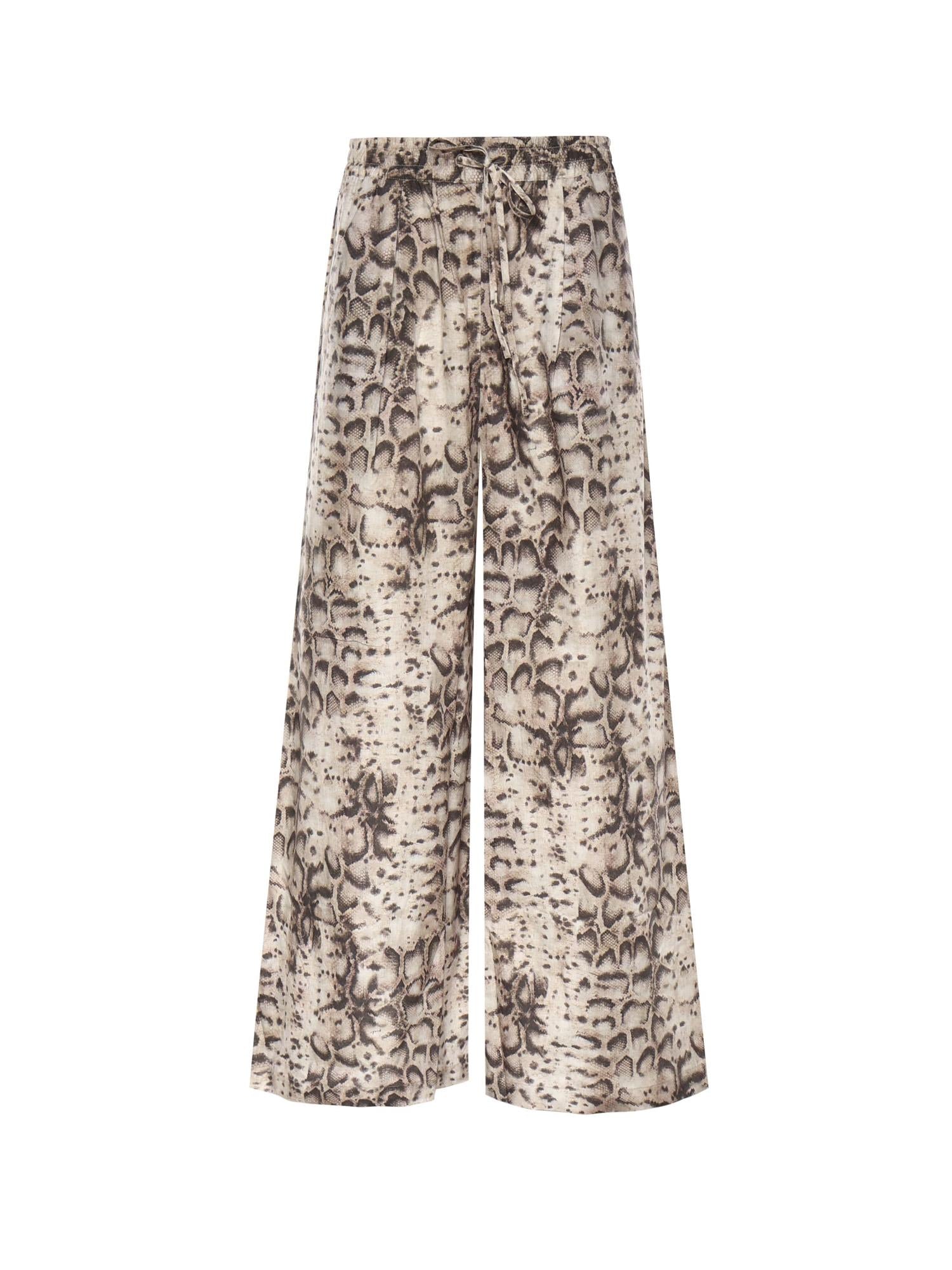 Pantaloni ampi con stampa snake 106963 A3B1CZ9 PINKO 