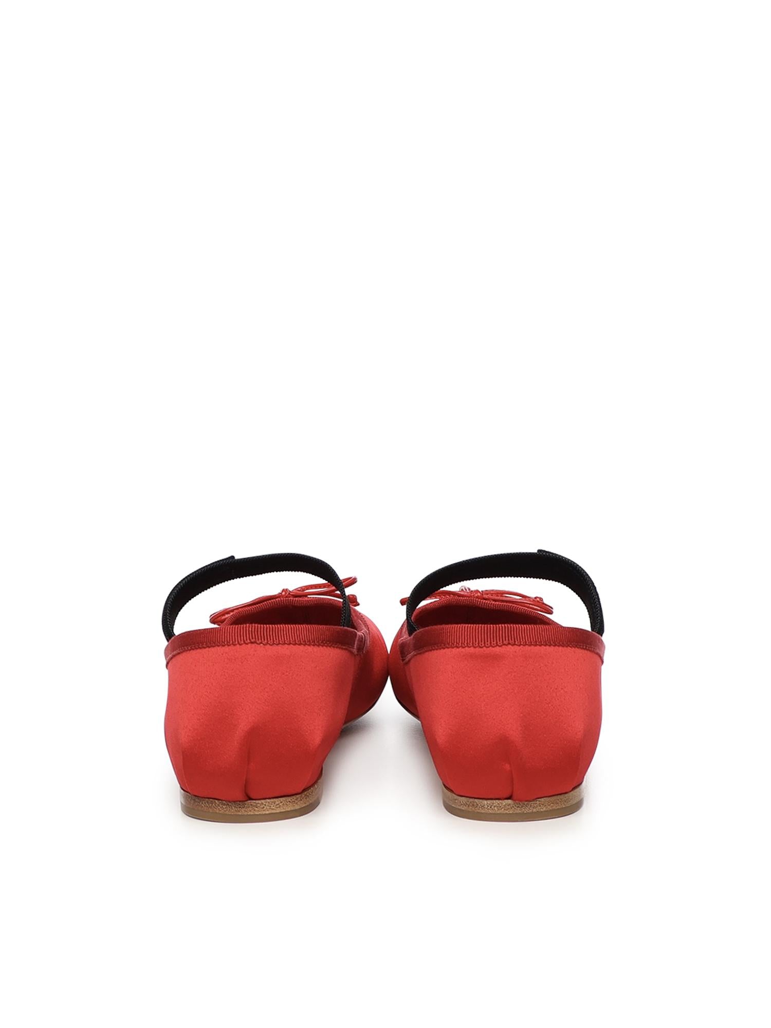 Ballerine in raso con logo 5F794D QU6F0011 MIU MIU 