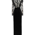 Abito in velluto e pizzo FABX4120F2603 0900 ALESSANDRA RICH 